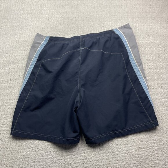 Y2K Men’s Speedo Blue / Grey Swimming Trunks Board Shorts Lined Size XL - Picture 10 of 13